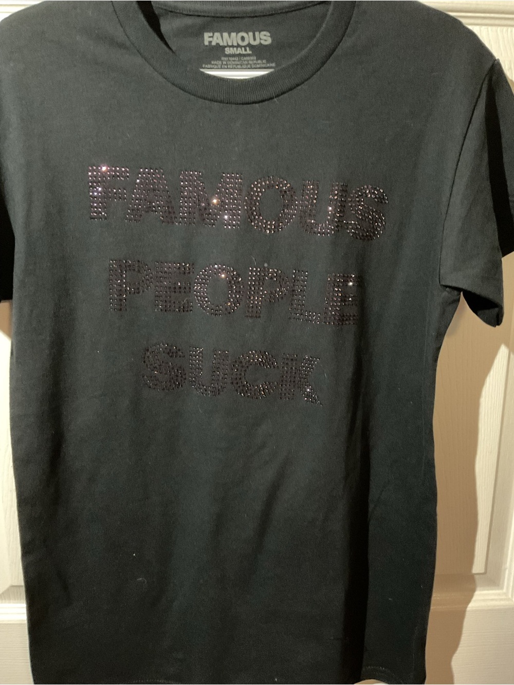 Black Short Sleeve Tee with Studded Logo